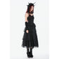 Dark in Love Gothic Satin Lace Tiered Dress