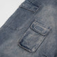 Multi-Pocket Straight-Leg Men's Cargo Jeans