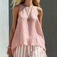 Vireous Linen Sleeveless Summer Shirt, Womens Loose-Fitting Button-Up Top