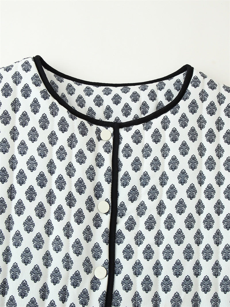 Luxury Monogramme Women's Quilted Long-Sleeve Jacket