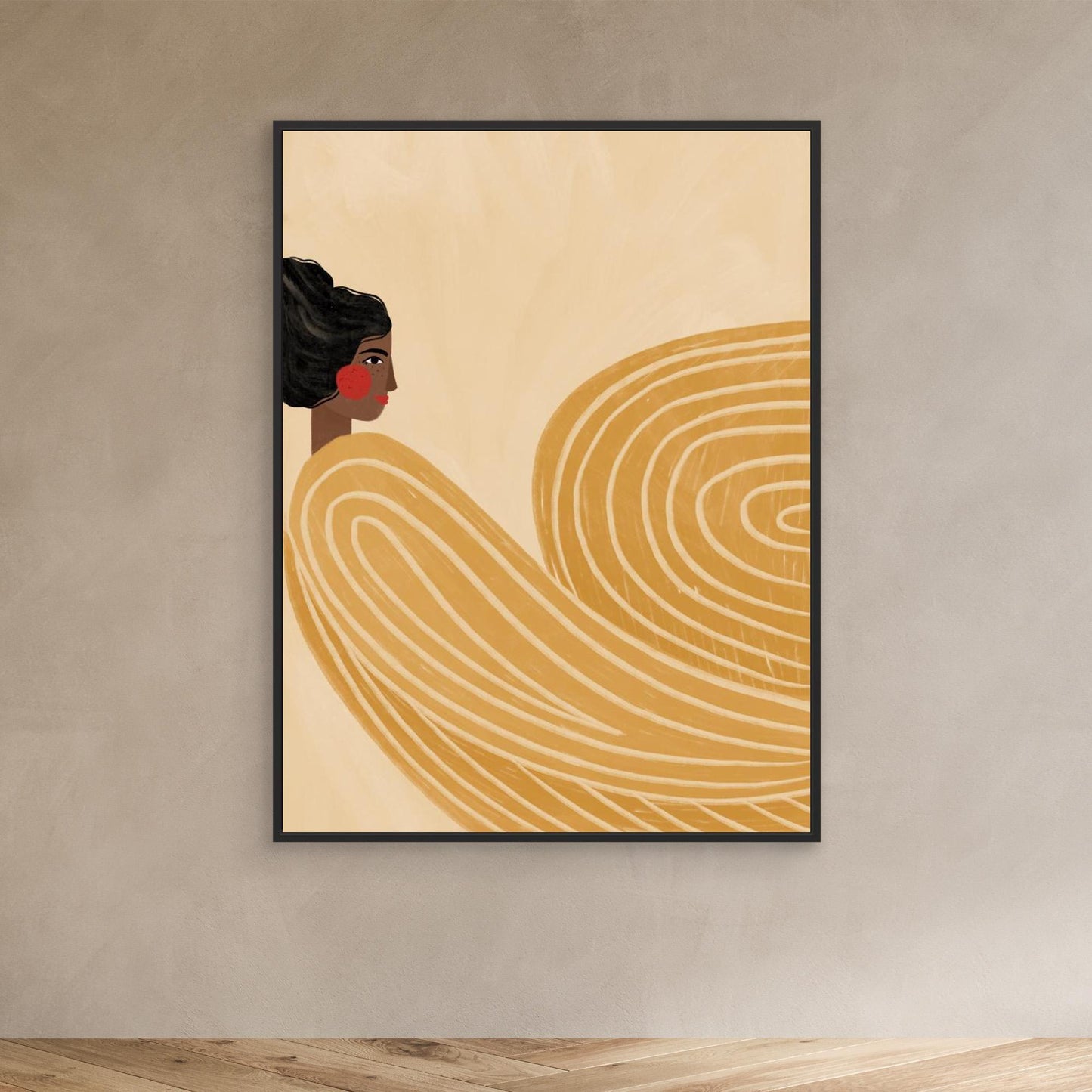 The Woman With the Yellow Stripes by Bea Müller, Canvas Art Print