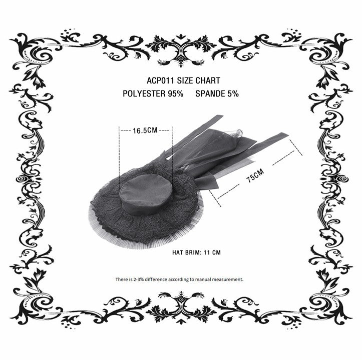 Dark in Love Evangeline Lace-Trimmed Goth Sun Hat