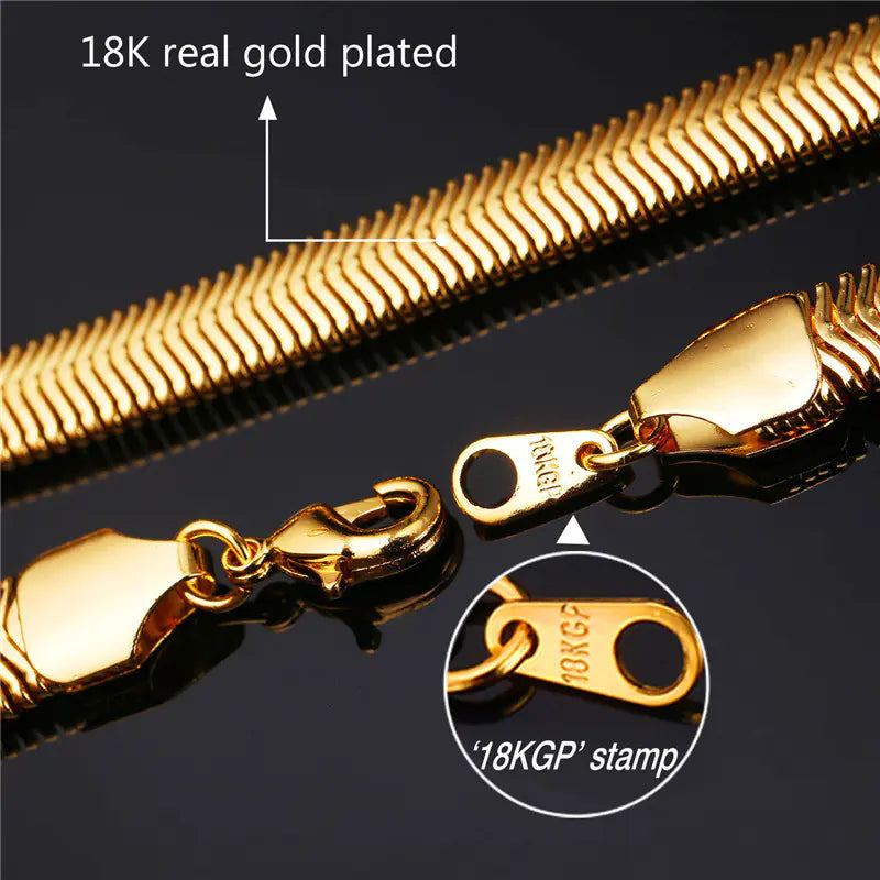 Titanium Steel Chain Bracelet, Gold or Silver Plated