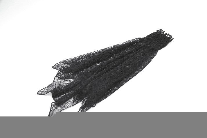 Dark in Love Seraphine Black Lace Ruffle Arm Warmer Sleeves