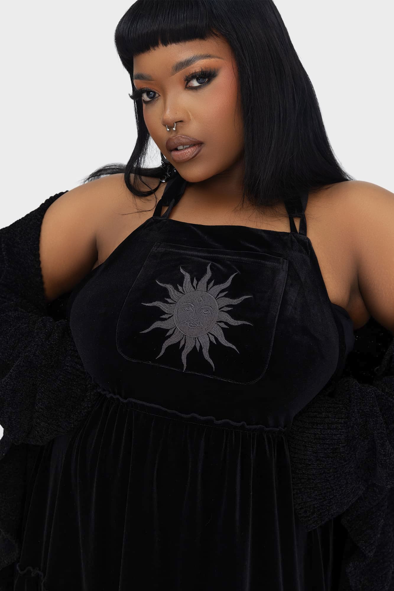 Killstar Ascended Velvet Maxi Pinafore Dress