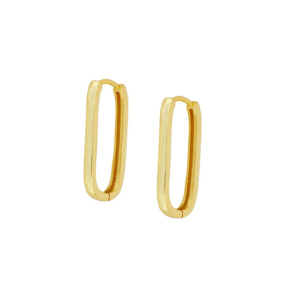 Caryl Minimalist Rectangular Drop Gold Earrings