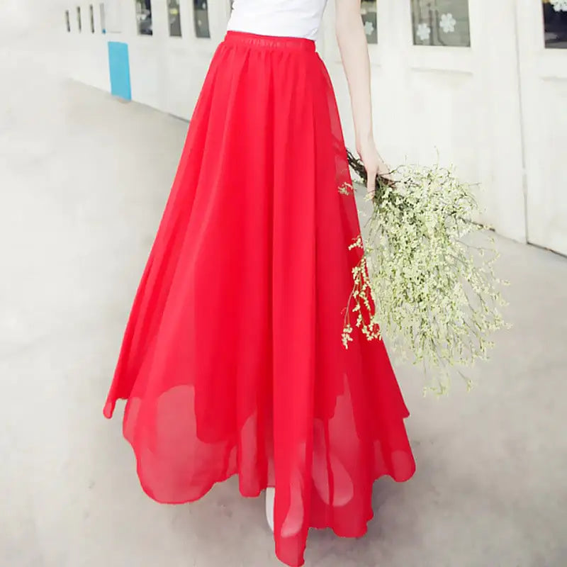 High Waist Long or Half-Length Floaty Chiffon Skirt, Spring and Summer Collection