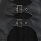 Banned Apparel Velkyn Faux Leather and Knit Panel Skirt in Black
