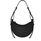 French-Design Textured Leather Crossbody Crescent Bag