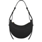 French-Design Textured Leather Crossbody Crescent Bag