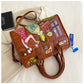 Cross Body Patchwork Embroidered Tablet-Friendly Boston Bag