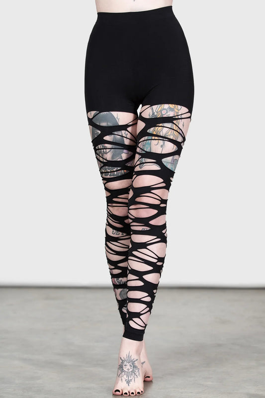 Killstar Carved Up Alternative Womenswear Slash Tights