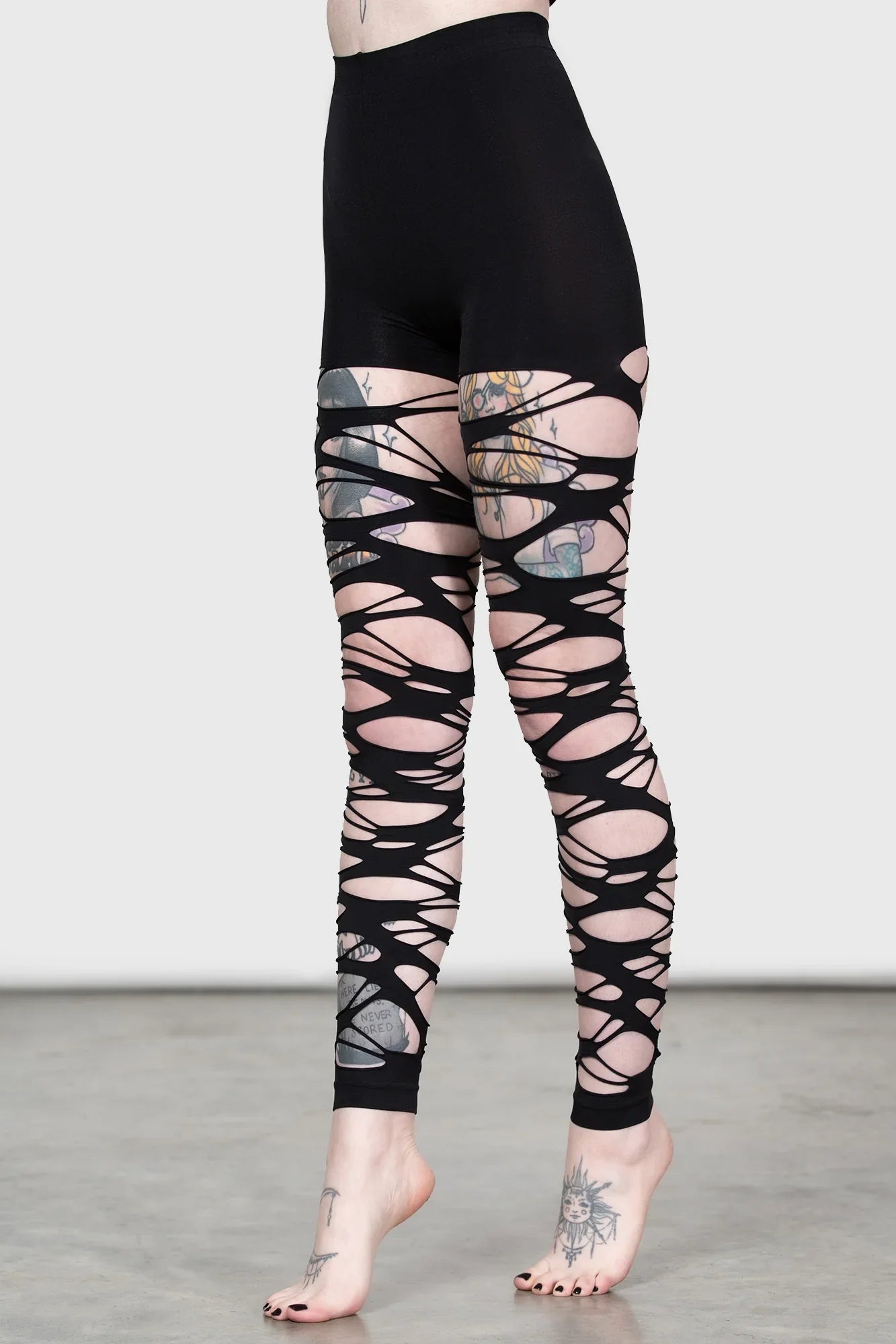 Killstar Carved Up Alternative Womenswear Slash Tights