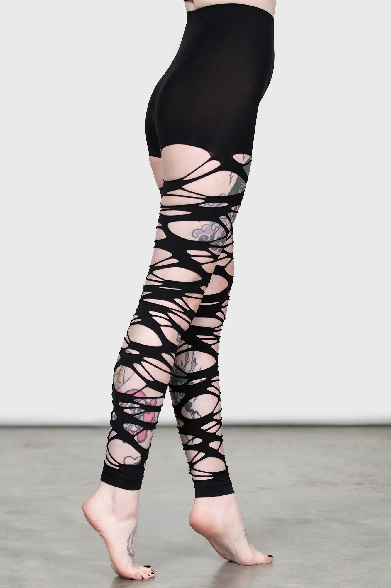 Killstar Carved Up Alternative Womenswear Slash Tights