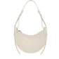 French-Design Textured Leather Crossbody Crescent Bag