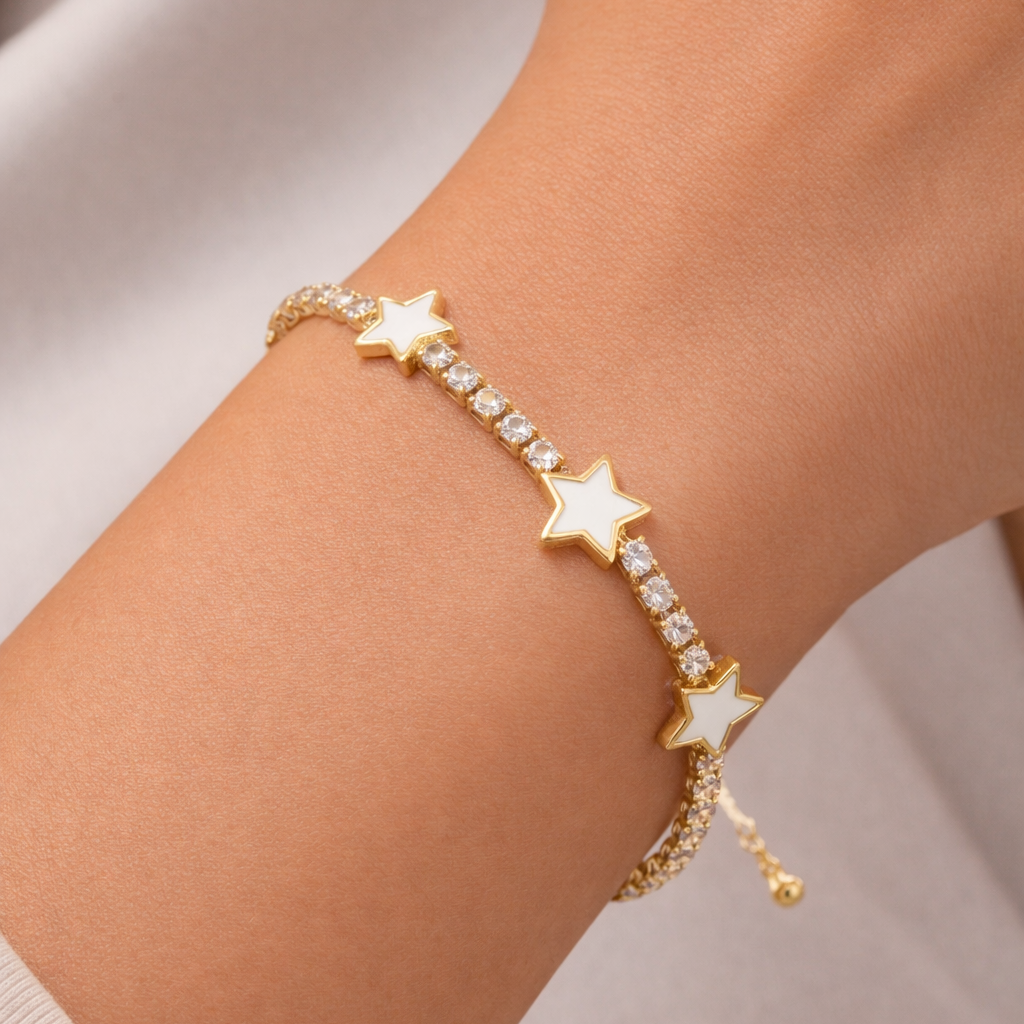 Trella Luxe 18K Gold-Plated Star Tennis Bracelet