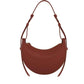 French-Design Textured Leather Crossbody Crescent Bag