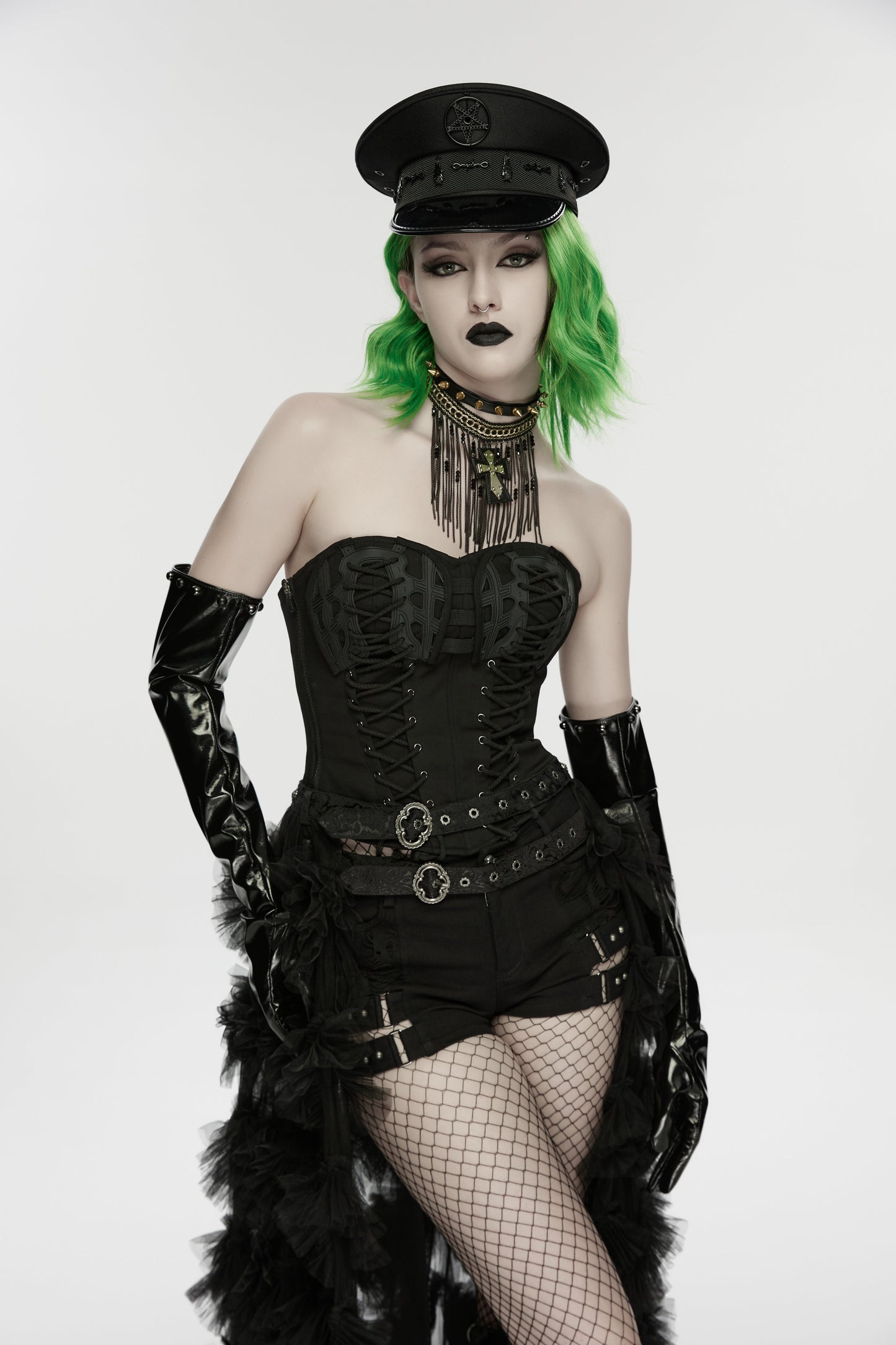 Punk Rave Malphas Dark Military-Style Hat