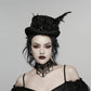 Punk Rave Goth Feather Formal Hat, Gothic Retro-Style