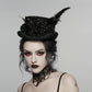 Punk Rave Goth Feather Formal Hat, Gothic Retro-Style