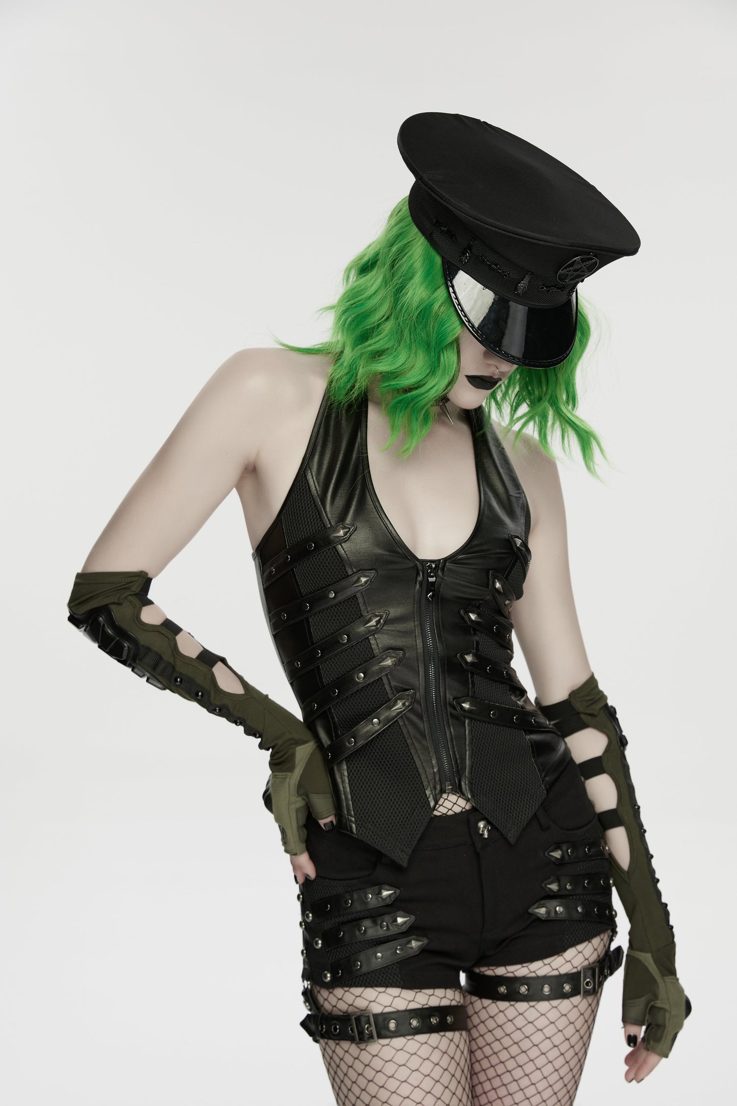 Punk Rave Malphas Dark Military-Style Hat
