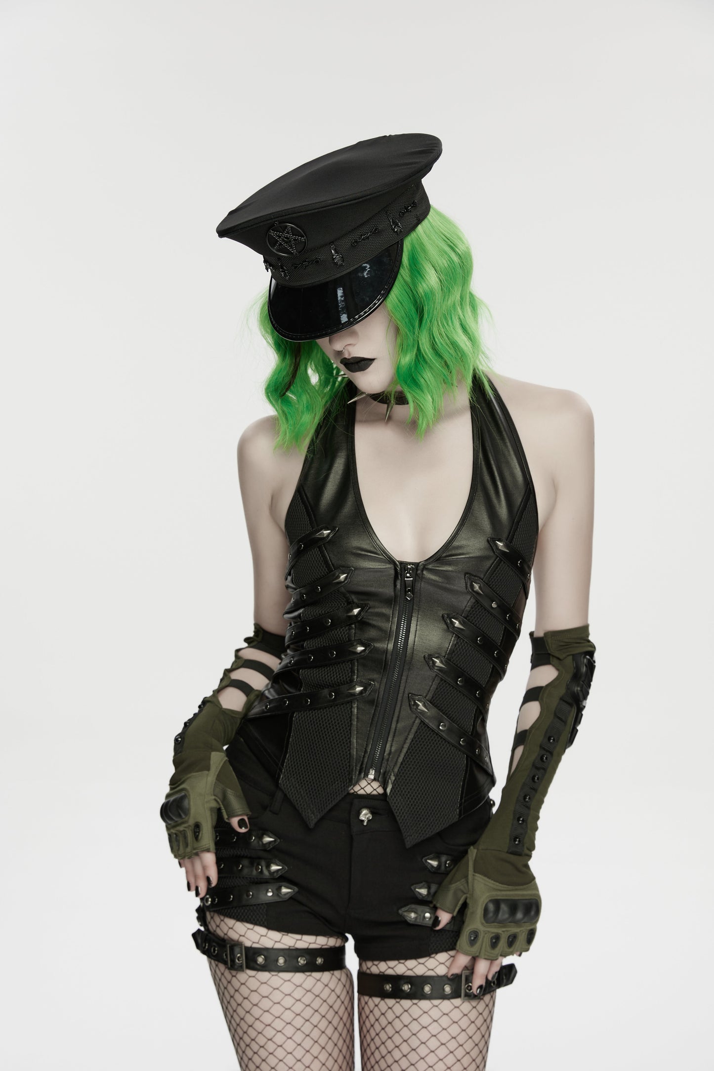 Punk Rave Malphas Dark Military-Style Hat
