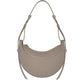 French-Design Textured Leather Crossbody Crescent Bag