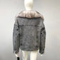 Women's Real Fox Fur Luxury Denim Short Coat