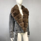 Women's Real Fox Fur Luxury Denim Short Coat