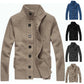 Vireous Men's High Collar Woollen Cardigan