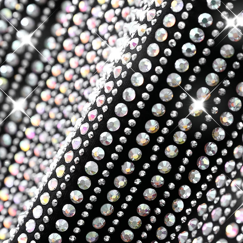 Women's Diamante Night Wear, Party Wear T-Shirt with Loose Diamante Strands