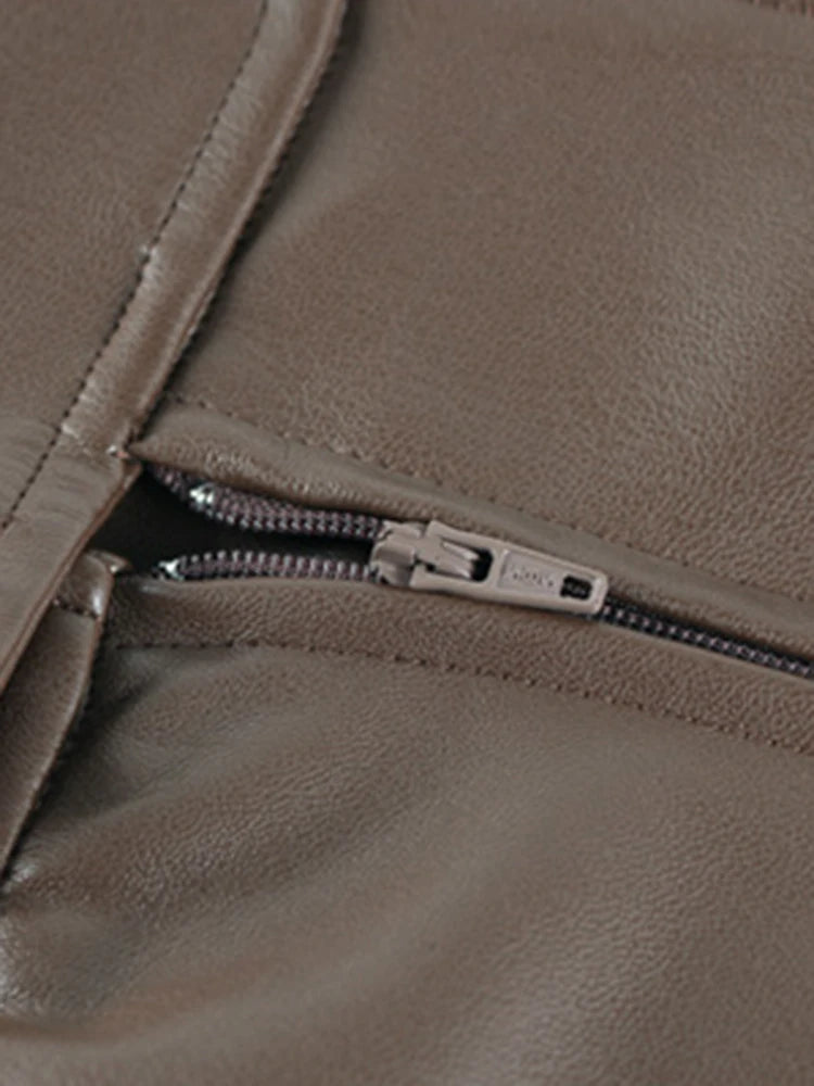 Nerazzurri High-Waist Faux Leather Fashion Skirt, Plus Sizes