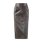 Nerazzurri High-Waist Faux Leather Fashion Skirt, Plus Sizes