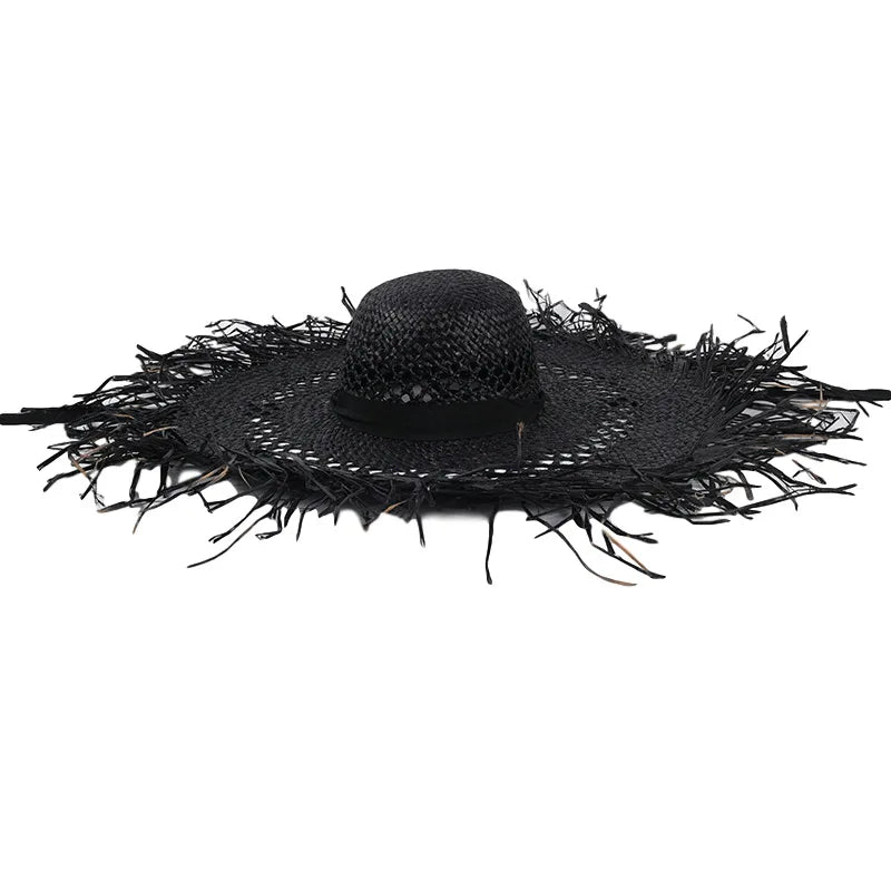 Women's Summer Raffia Hat, Wide Brimmed Sun Protection, Popping Colours