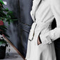 Nerazzurri Long White Leather Women's Coat, Catwalk Collection