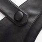 Black Faux-Leather Midi Dress, Avant Garde Loose Strap Dress, Plus Sizes