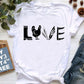 Funny Chicken Graphic 'Love' and 'Peace' T-Shirt, Multi Designs