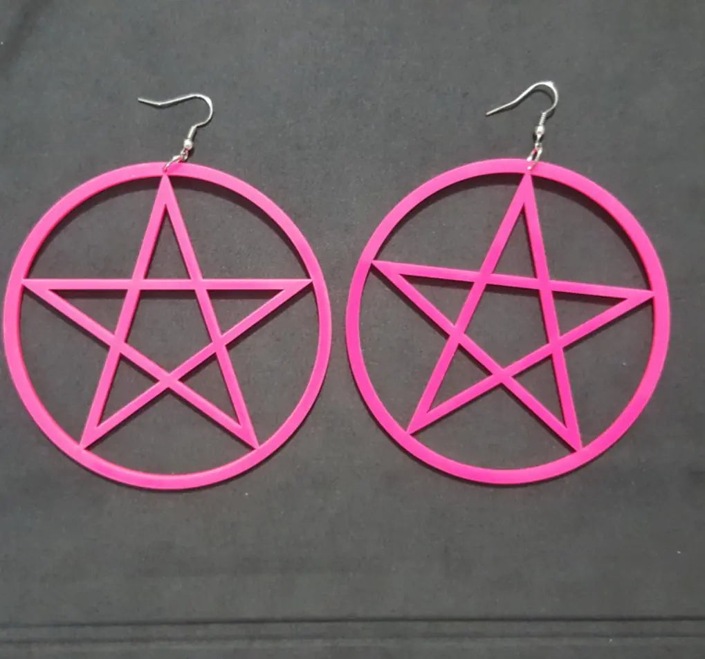 Acrylic Star Shape Earrings, Oversized Trendy Design