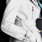 Nerazzurri Long White Leather Women's Coat, Catwalk Collection