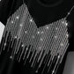 Women's Diamante Night Wear, Party Wear T-Shirt with Loose Diamante Strands