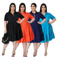 Classic Elegant Shirt Dress, Flounced Waist, Plus Sizes