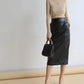 Nerazzurri High-Waist Faux Leather Fashion Skirt, Plus Sizes