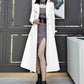 Nerazzurri Long White Leather Women's Coat, Catwalk Collection