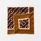 Retro Geometric Silk Square Scarf, 65cm Double-Sided Print Men's Neckerchief with Hand-Rolled Edges