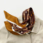 Retro Geometric Silk Square Scarf, 65cm Double-Sided Print Men's Neckerchief with Hand-Rolled Edges