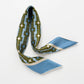 Retro Geometric Silk Square Scarf, 65cm Double-Sided Print Men's Neckerchief with Hand-Rolled Edges