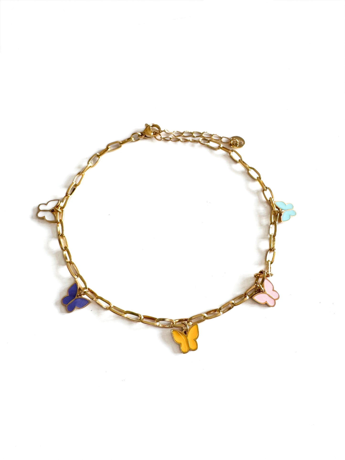 Yareli Luxe 18K Gold-Plated Butterfly Charm Anklet