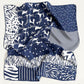 Women's 65cm Navy Patchwork Print Silk Square Scarf Bandana