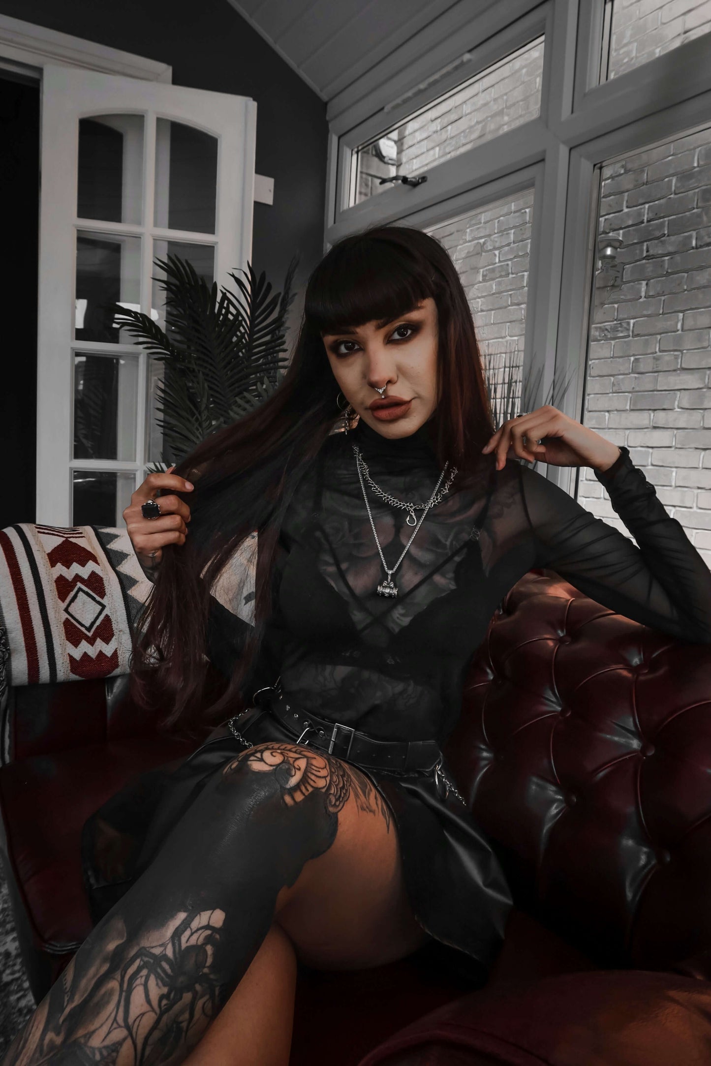 Necessary Evil Minerva Mesh Long-Sleeve Top