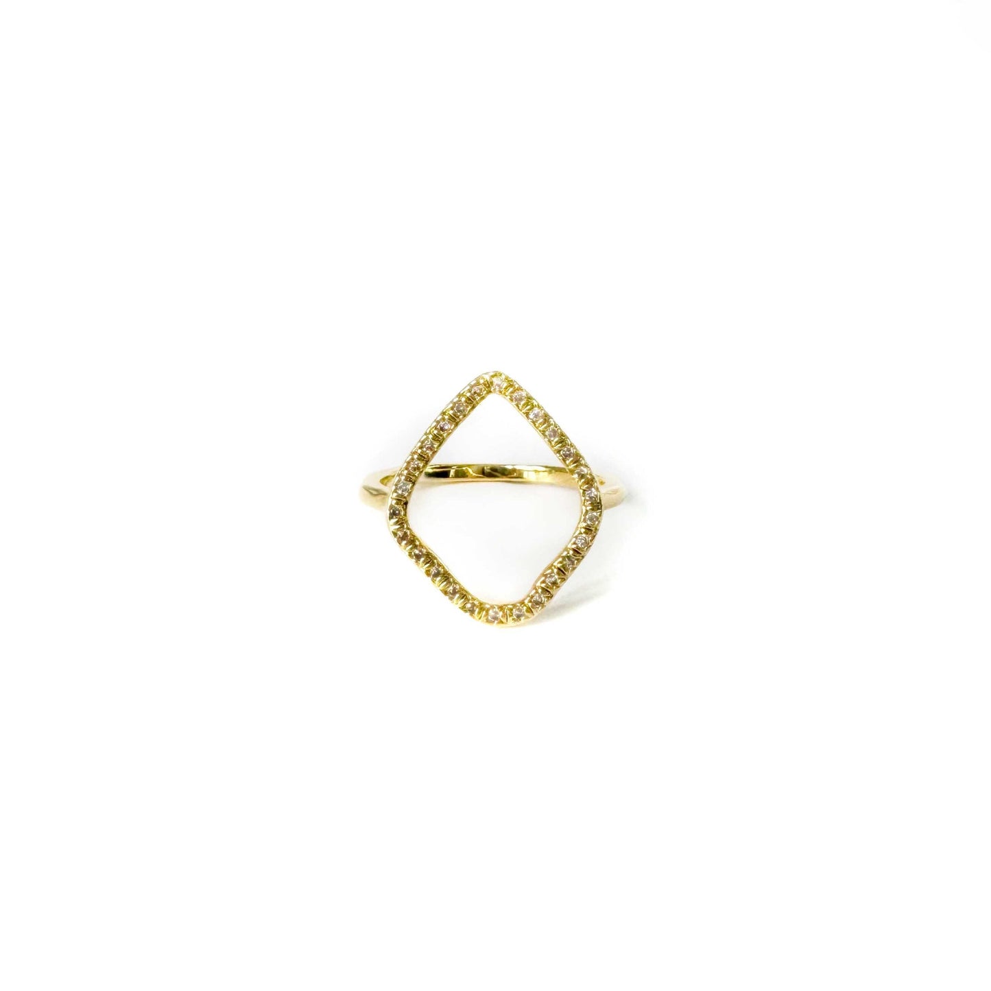Jamie Luxe 18K Gold-Plated Hollow Jewelled Ring